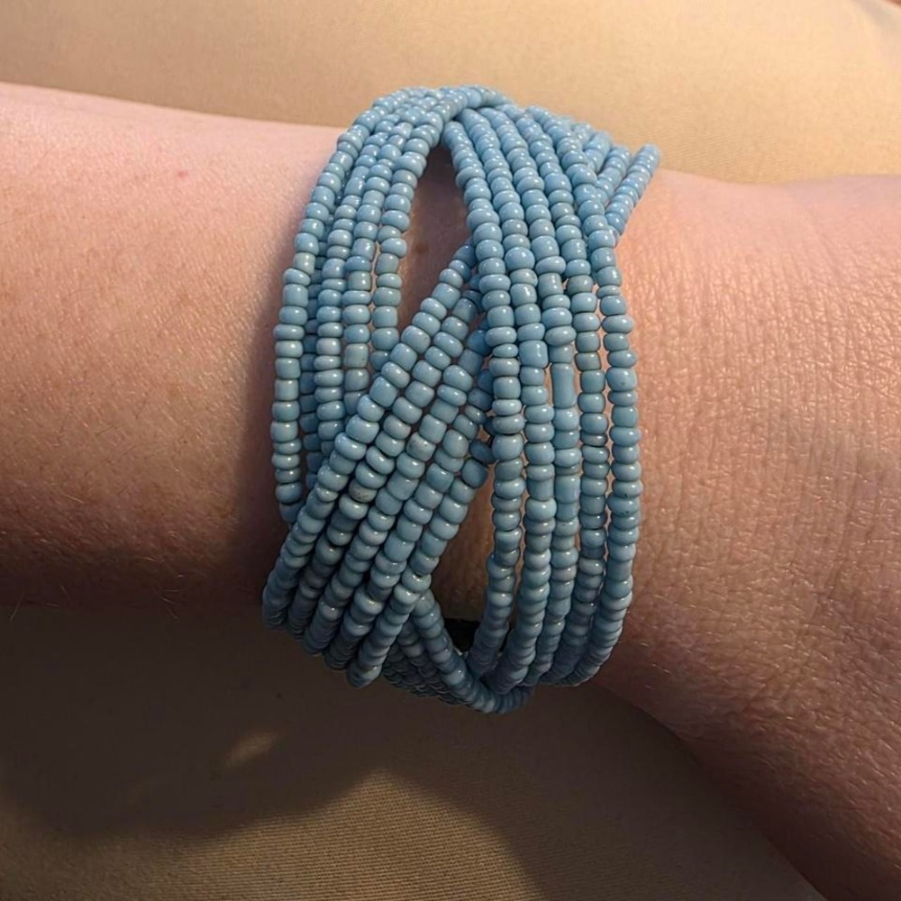 Blue Beated‎ Wrap Bracelet